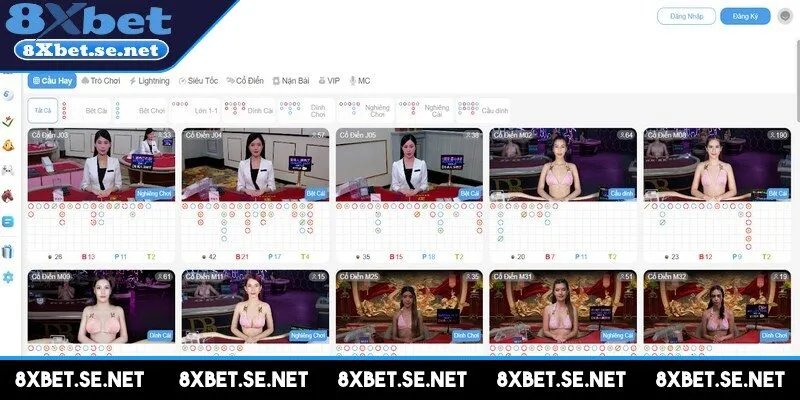 Casino 8XBET tái hiện không gian sòng bạc chuẩn quốc tế